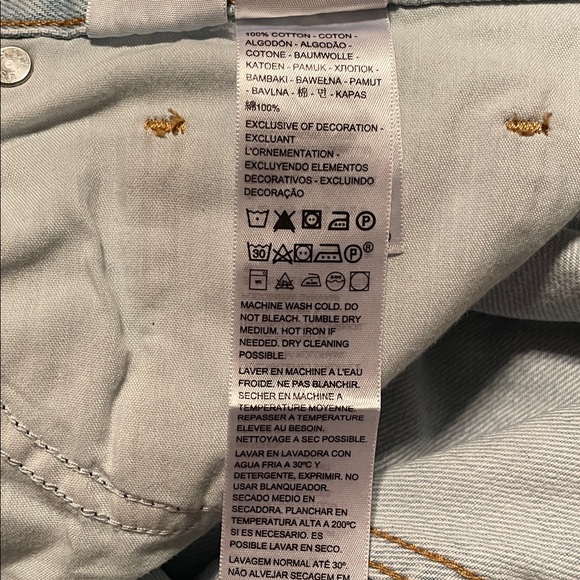 Levi's Blue Wash High Waisted Straight Jeans W32 L31 - Picture 6 of 7